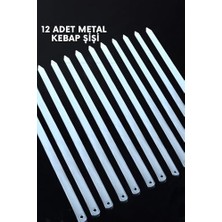 Orevio 12 Adet Profesyonel Metal Kıyma Şiş Adana-Urfa-Antep Kebap Şişi