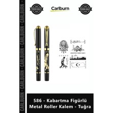 Carlburn Özel Üretim Lüks Hediyelik Tasarım Kurumsal Ofis 586 Kabartma Figürlü Metal Roller Kalem Tuğra