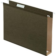 Ekstra Kapasiteli Güçlendirilmiş Askılı Dosya Klasörleri, 5 Cm, Harf Boyutu, Standart Yeşil, 1/5 Kesim, 25/bx (04152X2)