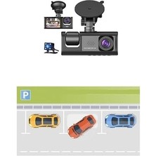 Prime A98 Balckbox Dvr Wifi Full Hd 1080P 3 Kameralı Araç Içi Güvenlik Kamerası + Modu Kablosu Ön-Arka-Iç Kayıt, Dashcam