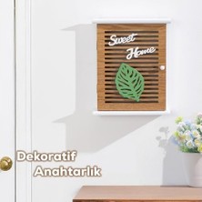 2069 Duvara Montajlı Dekoratif Anahtarlık Dolabı - Duvar Askılı Anahtar Saklama Kabini 21X25,5CM