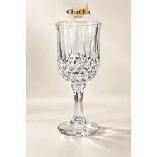 ChaCha Home 6'lı Kristal Cam Ayaklı Kadeh Seti Şık Su Bardağı Meşrubat Sunum Bardak