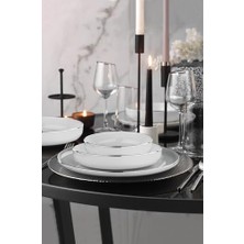 Prime Porselen 18 Parça 6 Kişilik Yemek Takımı Platin