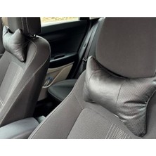 Ortopedik Araç Boyun Yastığı 2'li Set – Siyah Oto Koltuk Başlığı Destek Minderi, Ergonomik Araba Boyun Destek Yastığı