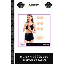 Carlburn Özel Üretim Ten Rengi Yapışkanlı Yeniden Kullanılabilir Yumuşak Mujgan Göğüs Ucu Silikon Kapatıcı