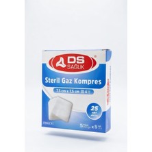 Prime Ds Saglik Steril Gaz Kompres, 7.5 x 7.5 Cm, 25 Adet
