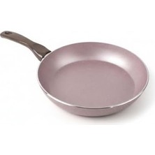 Buz 24 cm Tava - Shadow Krem Kırçıl Granit Efektli Yanmaz Yapışmaz Günlük Kızartma ve Omlet Tavası