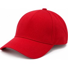 Bds Tekstil Kırmızı Düz Şapka – Ayarlanabilir Unisex Baseball Şapka