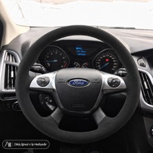 Hasakman Ford Grand C-Max Direksiyon Kılıfı Alcantara Süet Monza Black Serisi Siyah 2010-2019