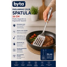 Paslanmaz Çelik Delikli Spatula 26 cm – Izgara, Et ve Balık Çevirme Spatulası