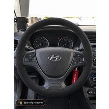 Hasakman Hyundai I20 Direksiyon Kılıfı Alcantara Süet Monza Black Serisi Siyah 2014-2020