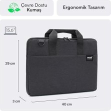 Prime Mack Cityfit MCC-703 Laptop Çantası, Erkekler ve Kadınlar Için Profesyonel Bilgisayar Çantası, 15.6 Inç Notebook Çantası, Evrak Çantası, Siyah