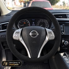 Hasakman Nissan X-Trail T32 Direksiyon Kılıfı Alcantara Süet Monza Black Serisi Siyah 2014-2017