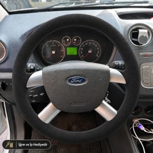 Hasakman Ford C-Max Direksiyon Kılıfı Alcantara Süet Monza Black Serisi Siyah 2007-2010