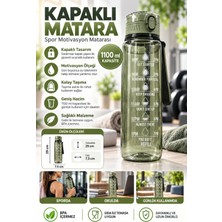 1100 ml Motivasyonel Sporcu Matarası Dayanıklı Gövde