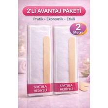 Birsence Biowet Ağda Bezi 2 Metre Spatula Hediyeli Epilasyon Bezi Dayanıklı Tüy Dökme Bezi 2'li Paket