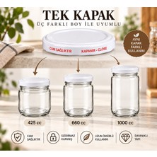 Paşabahçe 20 Adet Beyaz Kavanoz Kapağı 425 cc 660 cc 1000 cc Cam Kavanoz Uyumlu Vidalı Yedek Kapak