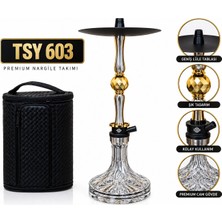 Matiat Tobacco Tsy 603 Premium Nargile Takımı – Çantalı Cam Gövde Gold Detaylı