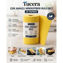 Tucera 20'li Rulo Kopar Kullan Mikrofiber Temizlik Bezi - Yıkanabilir Koku Yapmaz Çok Amaçlı 30X27 cm