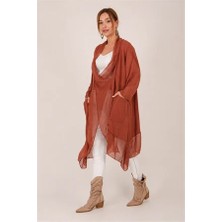 Bohem Stil Italyan Ipek Detaylı Oversize Kaftan & Bluz