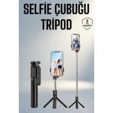 Meks Kumandalı Tripod Selfie Çubuğu Siyah Telefon Tutucu