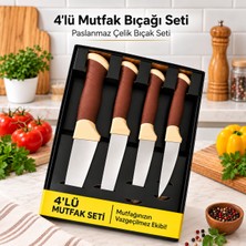 Mio Fiore 4'lü Mutfak Bıçağı Seti – Paslanmaz Çelik