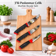 Mio Fiore 3'lü Paslanmaz Çelik Mutfak Bıçağı Seti