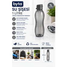 1 Litre Sızdırmaz Su Şişesi Matara Bpa Içermez Ergonomik Tasarım Spor Okul Ofis Seyahat Siyah