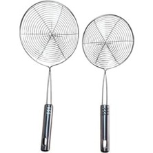 Orevio Metal Saplı Kevgir Seti, 18-16 cm Çap, 2'li, Gri