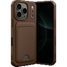 Apple iPhone 17 Pro Max Kelvin Kartvizitli Silikon - Kahverengi