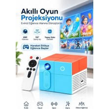 Raylax Akıllı Oyun Projeksiyonu 2mp Kamera 110° Geniş Açı Yapay Zeka Destekli Interaktif Oyun ve Eğlence Cihazı