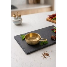Layfislife Paslanmaz Çelik Gold Renk Tek Kulplu Mini Sos Seti Pişirme ve Sunum Tavası 10,5cm