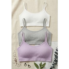 Underwear Bodyway 3'lü Paket Pamuklu Fitilli Çıkarılabilir Pedli Ince Ip Askılı Bralet Büstiyer Sütyen