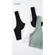 Underwear Bodyway 3'lü Eko Paket Fitilli Kalın Askılı Çıkarılabilir Pedli Büstiyer Yarım Atlet Sütyen
