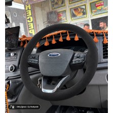Hasakman Ford Custom Direksiyon Kılıfı Alcantara Süet Monza Black Serisi Siyah 2020-2026