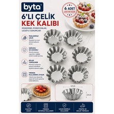 6'lı Paslanmaz Çelik Kek Kalıbı Mini Tart Turta Muffin Pişirme Kalıbı Fırına Uygun