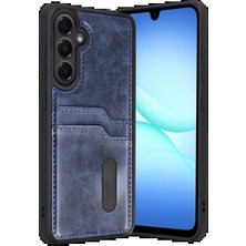 Samsung Galaxy A17 5g Sara Kartvizitli Deri Kılıf - Lacivert
