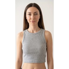 Underwear Bodyway 3'lü Paket Kadın Pamuklu Ribana Kısa Crop Atlet Yarım Büstiyer