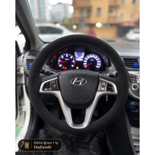 Hasakman Hyundai Accent Blue Direksiyon Kılıfı Alcantara Süet Monza Black Serisi Siyah 2011-2019