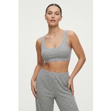 Underwear Bodyway Kadın Fitilli Kalın Askılı Esnek Toparlayıcı Crop Atlet Büstiyer Günlük Sütyen