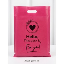 Tafu Global 1kg Fuşya Hello Baskılı Poşet 40X55