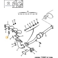 Egzoz Manifold Contası Boxer S-2800 /0349.H5 Peugeot 0349.H5