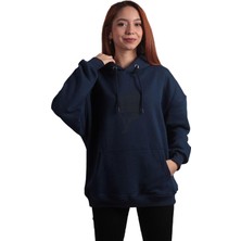 To Cosmos Oversize Hoodie Mikrofon Lacivert Sweatshirt, Xl