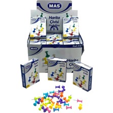 Aydogan's Ayd 648 Adet Harita Çivisi Mantar Pano Iğnesi 12X18PCS Renkli Silindirik