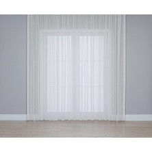 Gauze Fabric Design Gauze Fabric Keten Tül Perde (Ekru, 250 x 260)