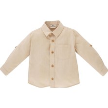 Defacto Erkek Bebek Erkek Bebek Poplin Uzun Kollu Gömlek, Bej, 9-12 M