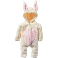 BS Hood x Erkek Kız Bebek Çocuk Kışlık Tavşan Peluş Tulum (Çok Renkli, 1 Yaş)