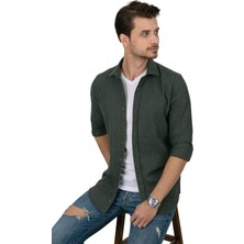 Etikmen Koyu Yeşil Oduncu Slimfit Hediye Kutulu Erkek Gömlek Xxl