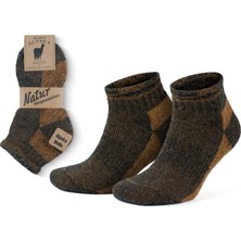 Gowith Unisex Alpaka Yünlü Termal Tam Havlulu Yürüyüş Outdoor Hiking Ayak Bileği Boyu Kısa Patik Çor