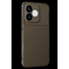 Marsilyan™- Huawei Honor 600 Lite Auto Focus Karbon Kapak - Kahverengi